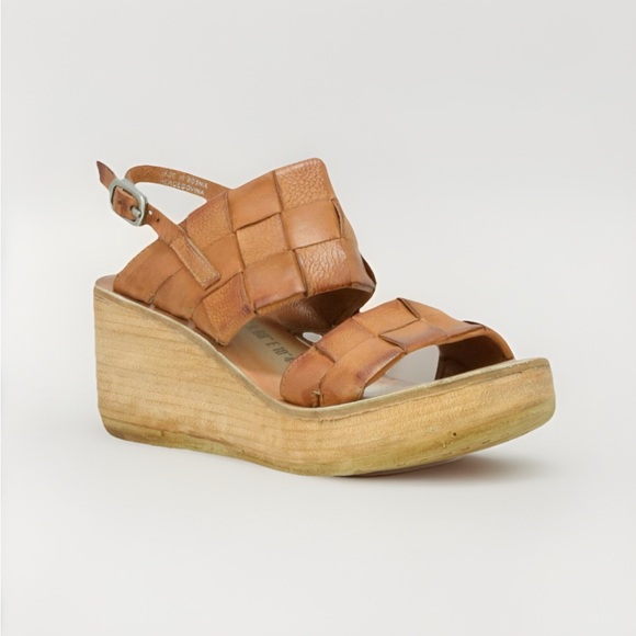 A.S.98 Shoes - A.S.98 Nasser Platform Sandals Sz EU39 US 8.5-9 Whiskey Brown Soft Leather Wedge
